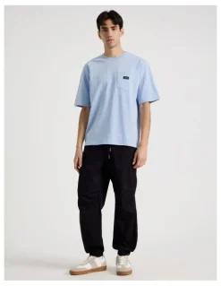 There After Pocket Slub Short Sleeve Tee in Light Blue
