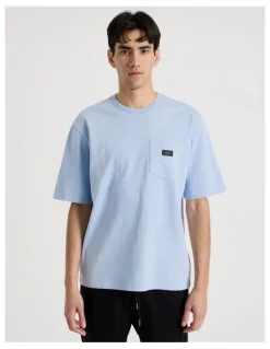 There After Pocket Slub Short Sleeve Tee in Light Blue