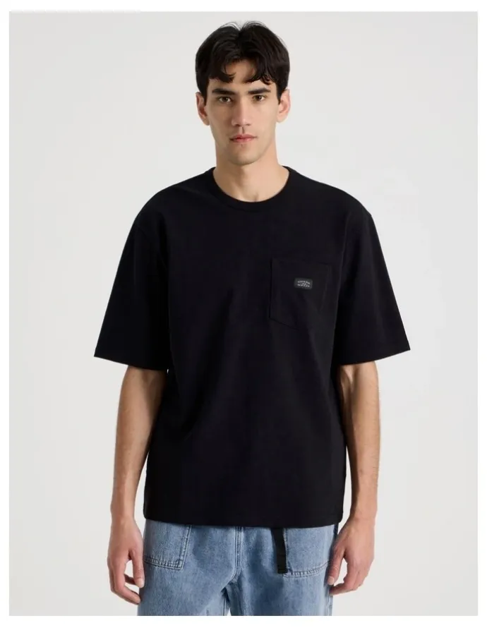There After Pocket Slub Short Sleeve Tee in Black