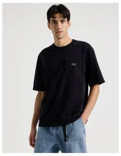 There After Pocket Slub Short Sleeve Tee in Black