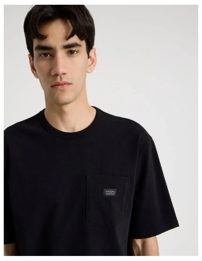 There After Pocket Slub Short Sleeve Tee in Black