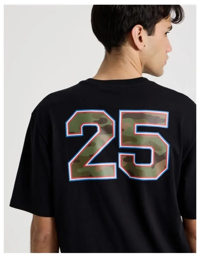 There After Retro Sport Print Short Sleeve Tee in Black