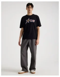 There After Retro Sport Print Short Sleeve Tee in Black