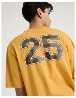 There After Retro Sport Print Short Sleeve Tee in Yellow