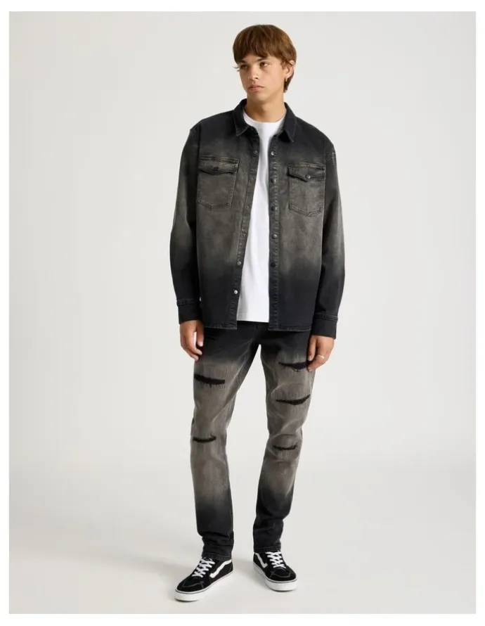 There After Rip & Repair Skinny Jeans in Black