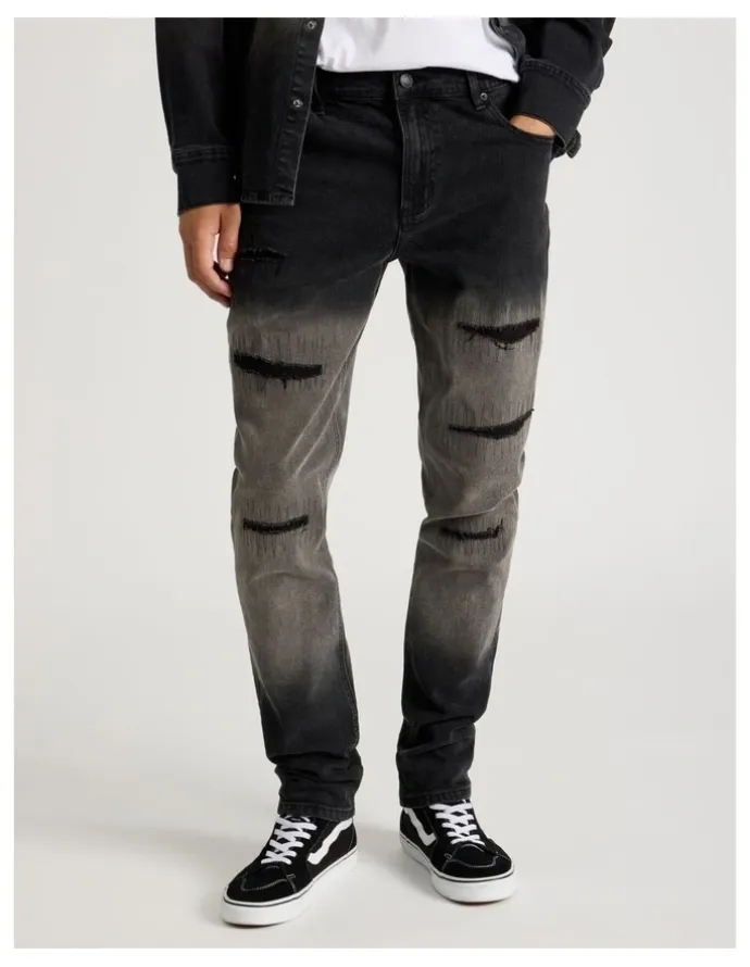 There After Rip & Repair Skinny Jeans in Black