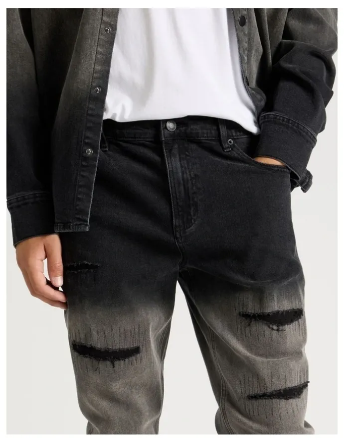 There After Rip & Repair Skinny Jeans in Black