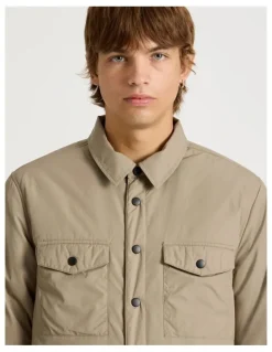 There After Satin Finish Long Sleeve Shirt in Sand