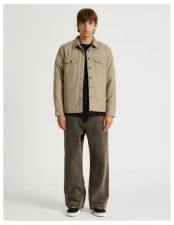 There After Satin Finish Long Sleeve Shirt in Sand