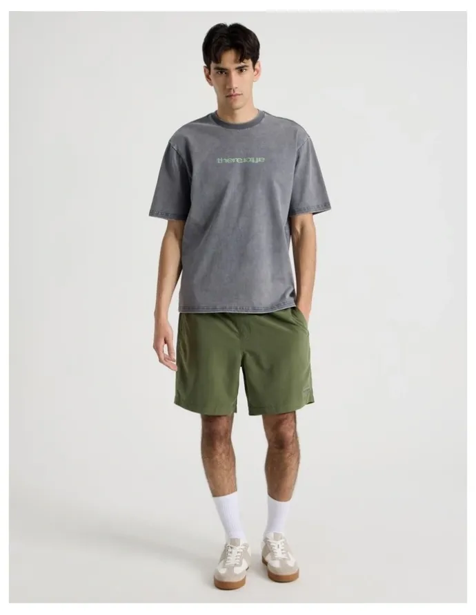 There After Snow Wash Logo Short Sleeve Tee in Petrol