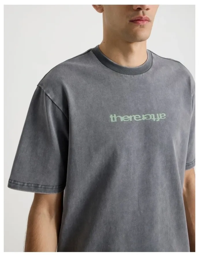 There After Snow Wash Logo Short Sleeve Tee in Petrol