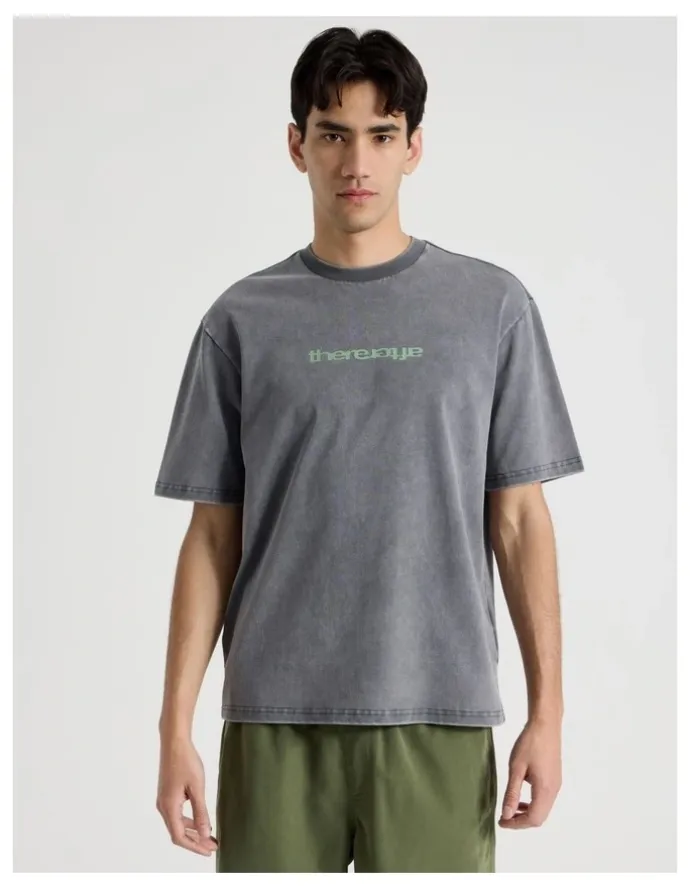 There After Snow Wash Logo Short Sleeve Tee in Petrol