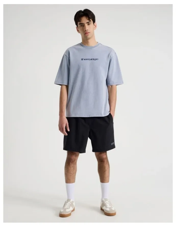 There After Snow Wash Logo Short Sleeve Tee in Blue