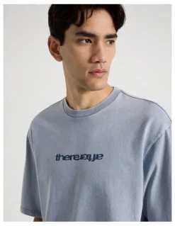 There After Snow Wash Logo Short Sleeve Tee in Blue
