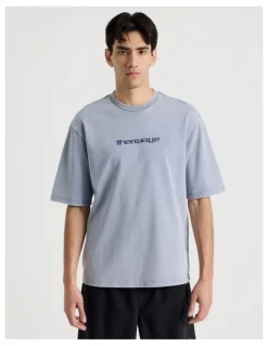 There After Snow Wash Logo Short Sleeve Tee in Blue