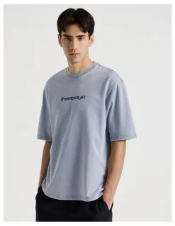 There After Snow Wash Logo Short Sleeve Tee in Blue