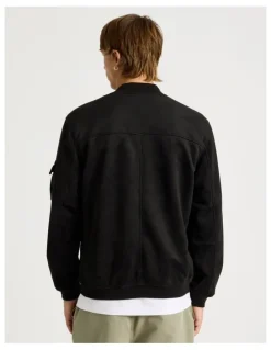There After Sueded Bomber Jacket in Black