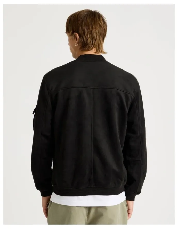 There After Sueded Bomber Jacket in Black