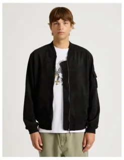 There After Sueded Bomber Jacket in Black