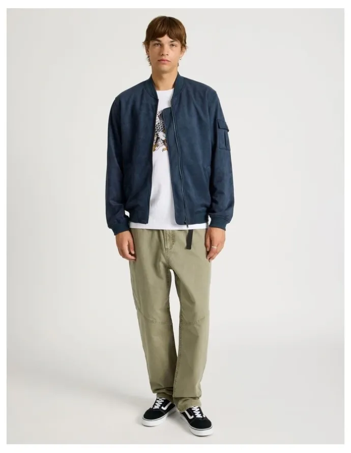 There After Sueded Bomber Jacket in Blue