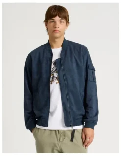 There After Sueded Bomber Jacket in Blue