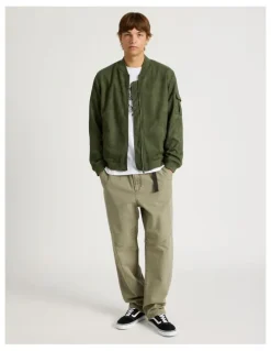 There After Sueded Bomber Jacket in Green