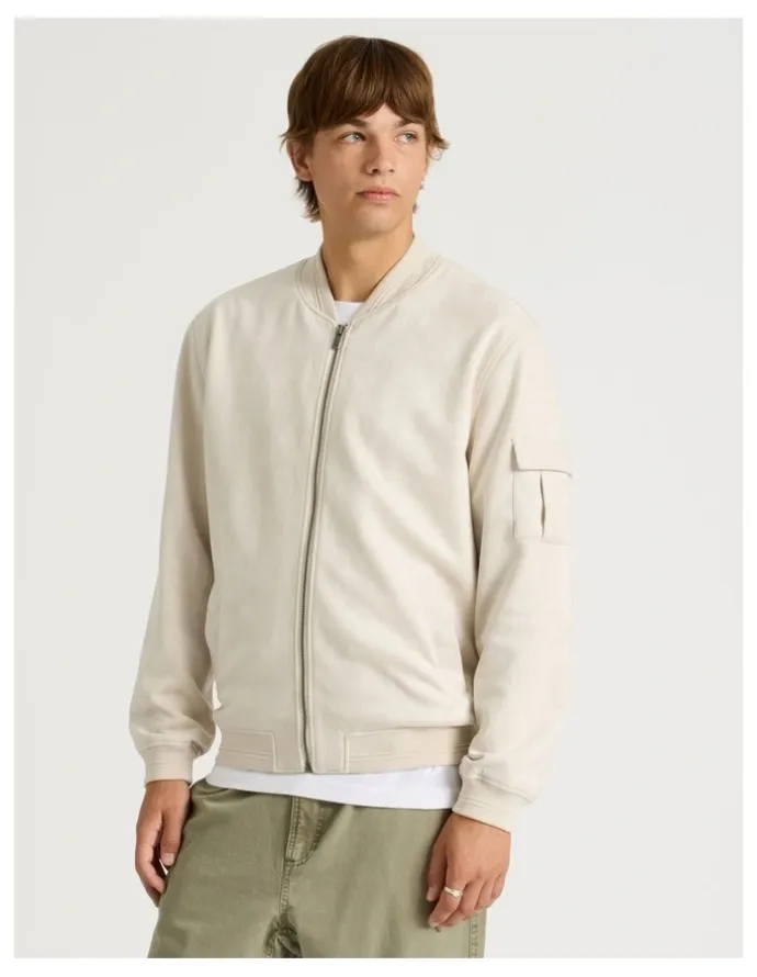 There After Sueded Bomber Jacket in Stone