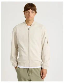 There After Sueded Bomber Jacket in Stone