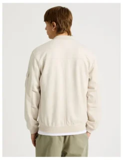 There After Sueded Bomber Jacket in Stone