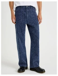 There After Textured Denim Wide Leg Jean in Blue