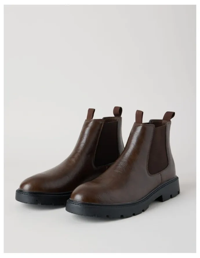 There After Theo Chunky Chelsea Boot in Brown