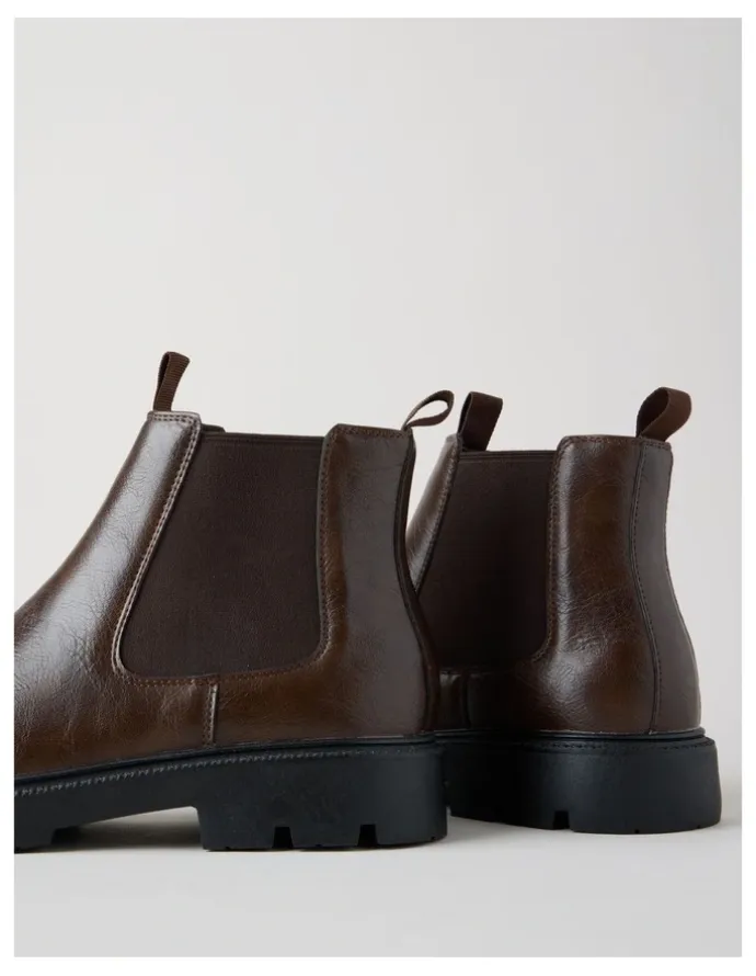 There After Theo Chunky Chelsea Boot in Brown