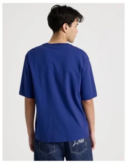 There After Varsity Logo Short Sleeve Tee in Blue