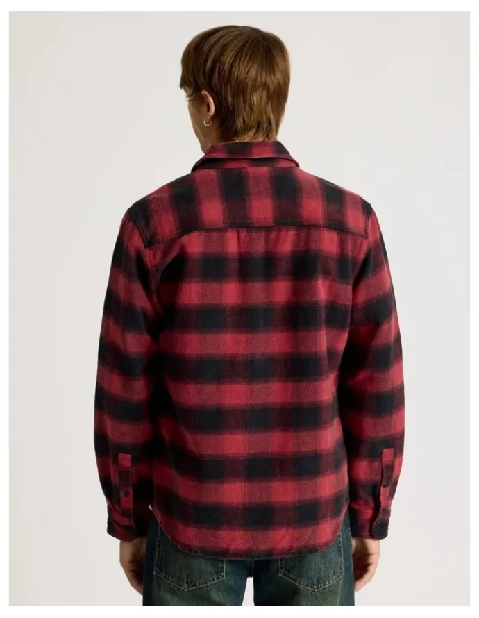 There After Vintage Long Sleeve Check Shirt in Red