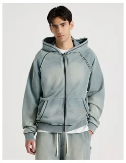 There After Washed Terry Hooded Sweat in Mid Blues