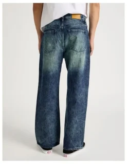 There After Wide Leg Denim Jeans in Dark Denim