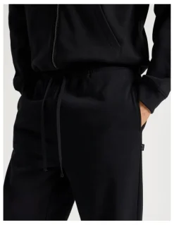 There After Wide Leg Terry Track Pants in Black