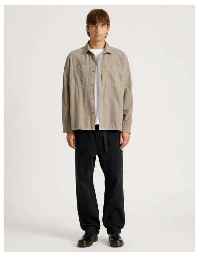 There After Workwear Long Sleeve Shirt in Brown