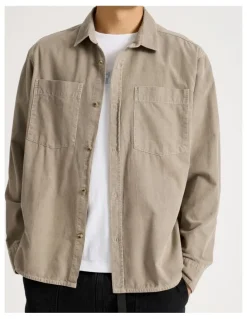 There After Workwear Long Sleeve Shirt in Brown