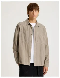 There After Workwear Long Sleeve Shirt in Brown