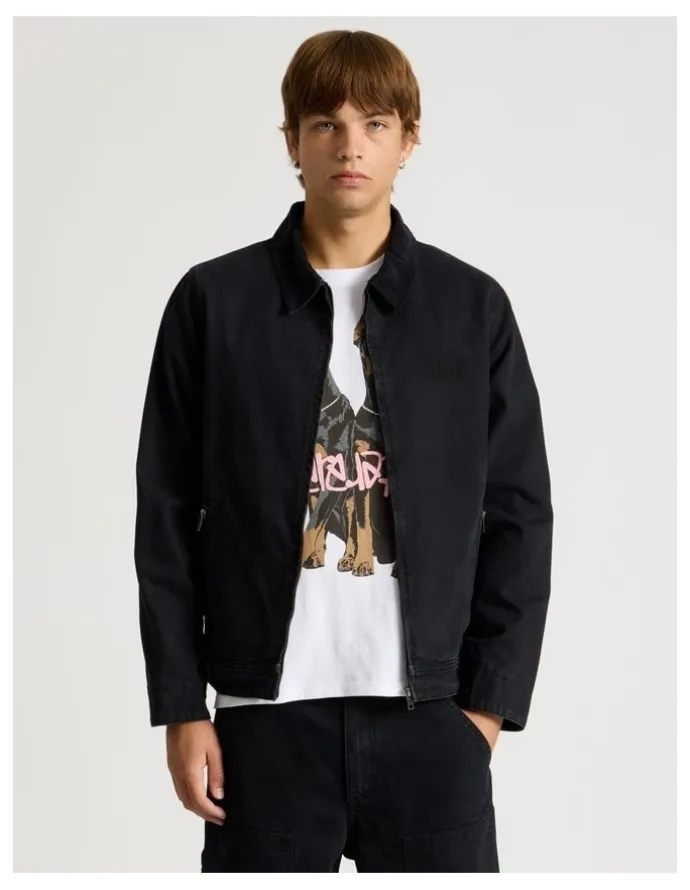 There After Zip Through Workwear Jacket in Black