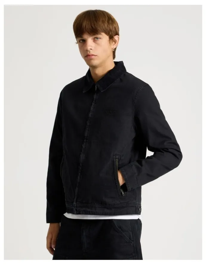 There After Zip Through Workwear Jacket in Black
