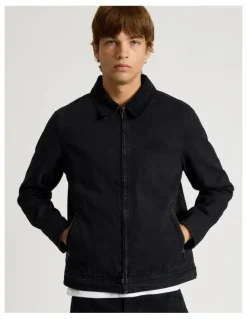 There After Zip Through Workwear Jacket in Black