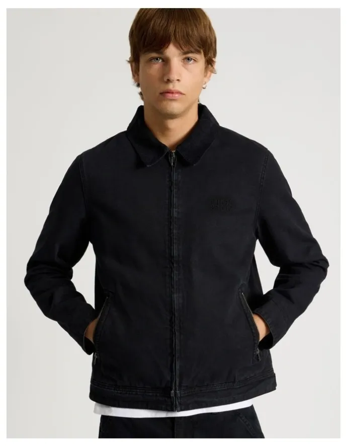 There After Zip Through Workwear Jacket in Black