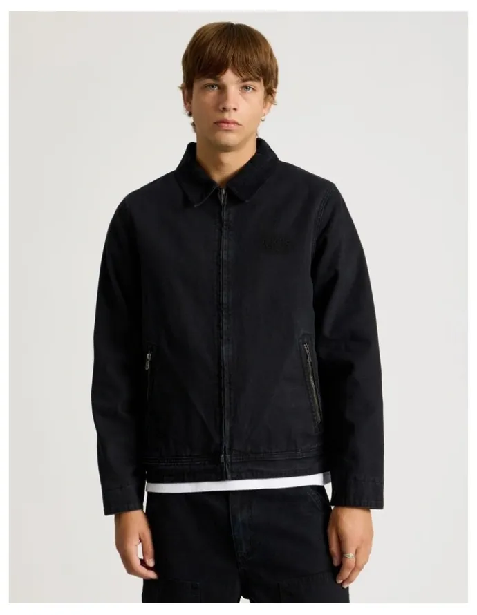 There After Zip Through Workwear Jacket in Black