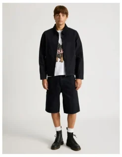 There After Zip Through Workwear Jacket in Black