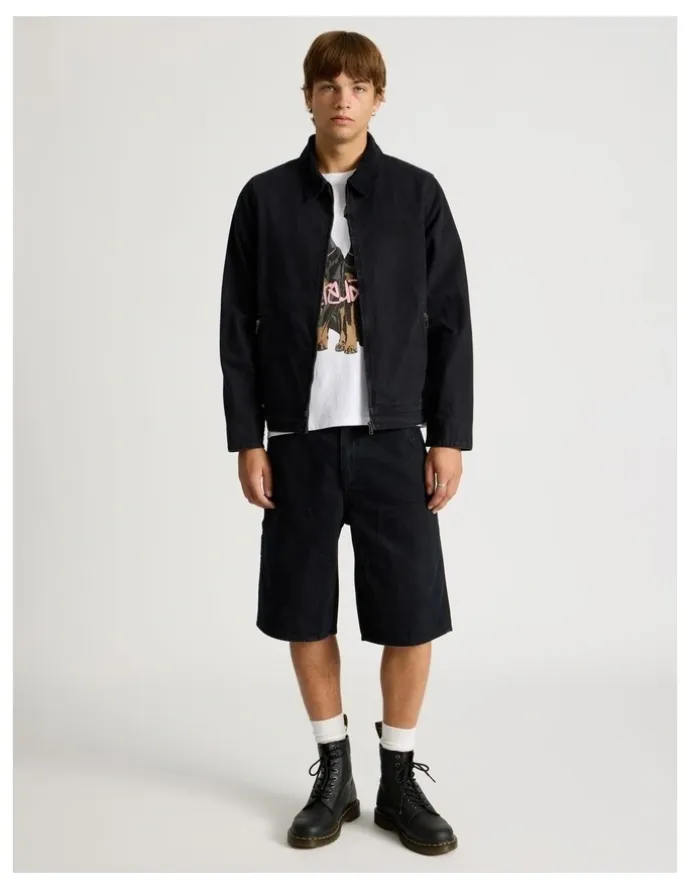 There After Zip Through Workwear Jacket in Black