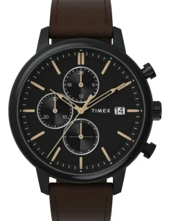 Timex Chicago Chrono Leather Watch in Brown