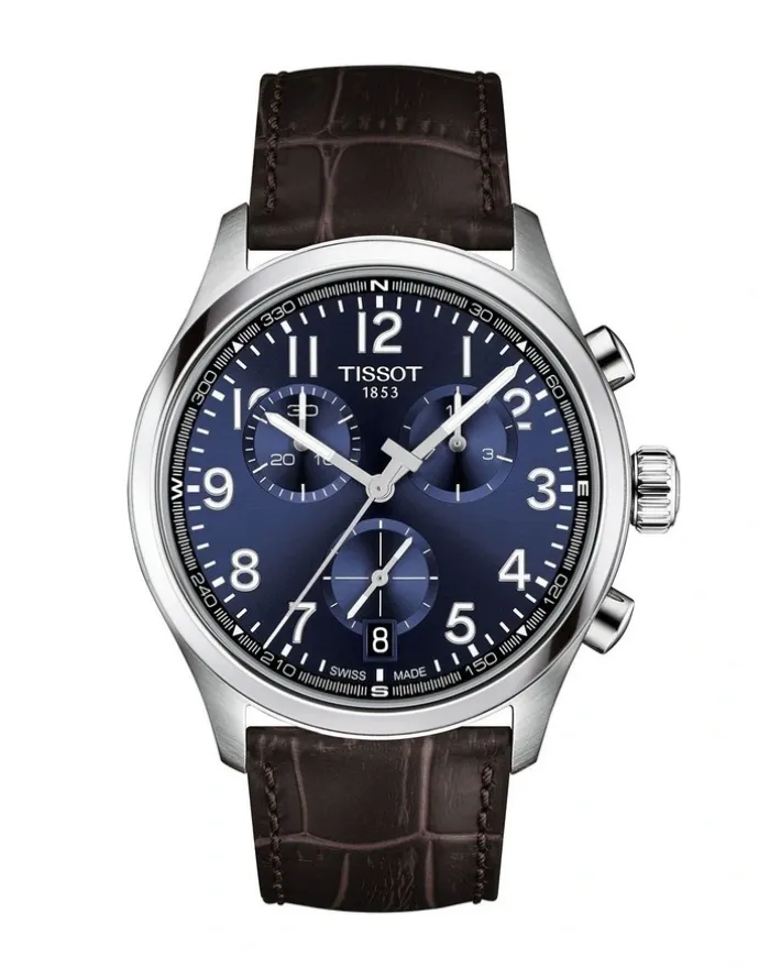 Tissot Chrono L 42mm Watch T1164171604200 in Blue/Brown Leather