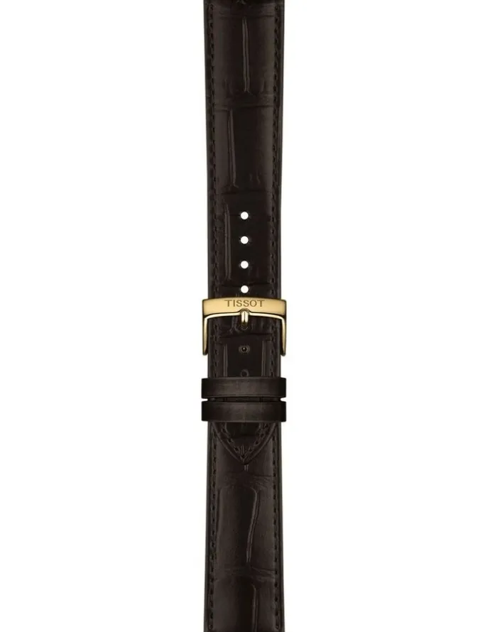 Tissot Classic Dream Powermatic 80 40mm Watch in Yellow Gold PVD/Brown T1584073626100